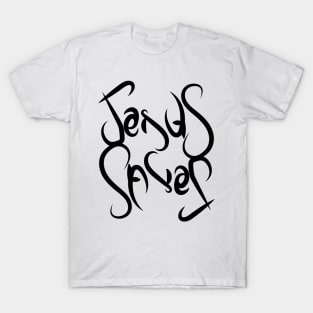 Jesus Saves with black font T-Shirt